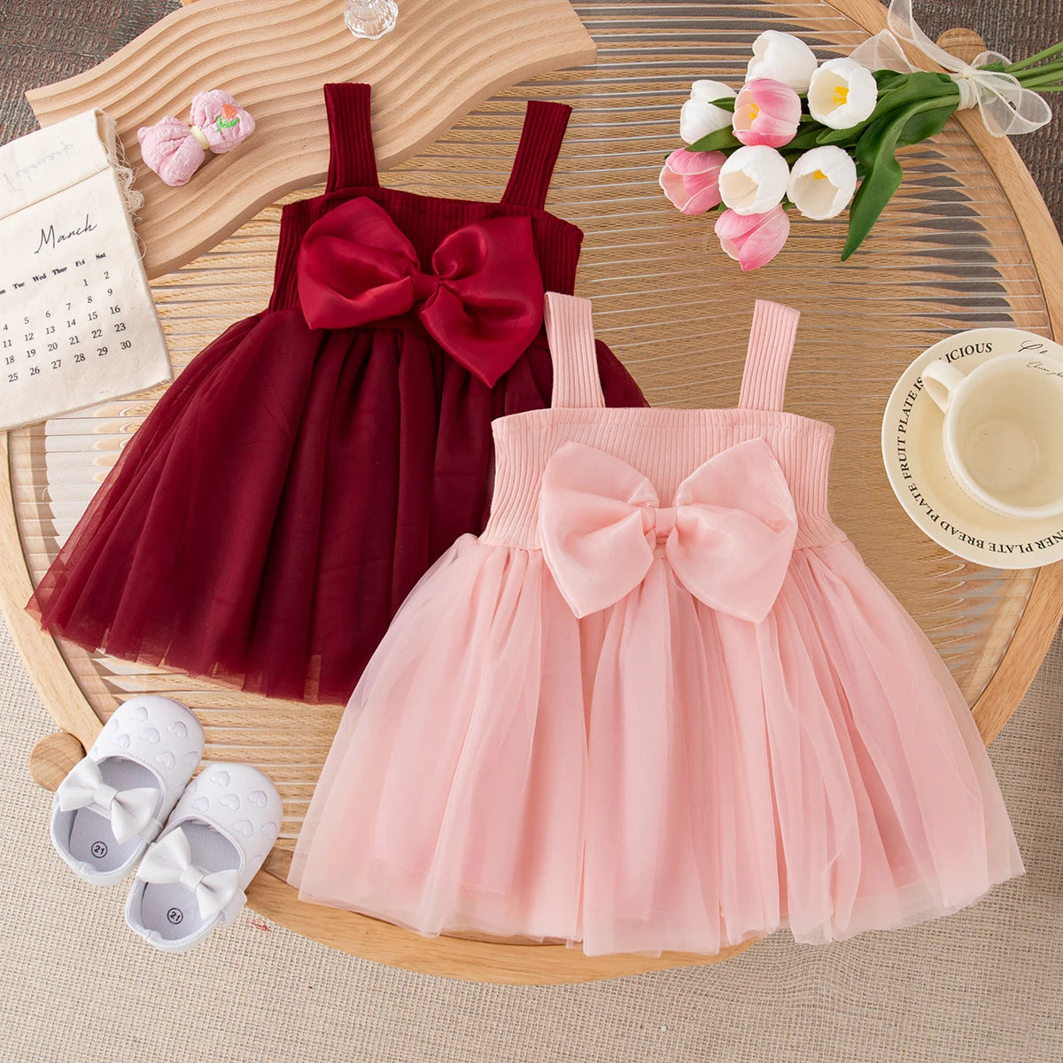 Vestido Sophie – Casual Chic de Alcinha com Laço – Malha Texturizada Leve