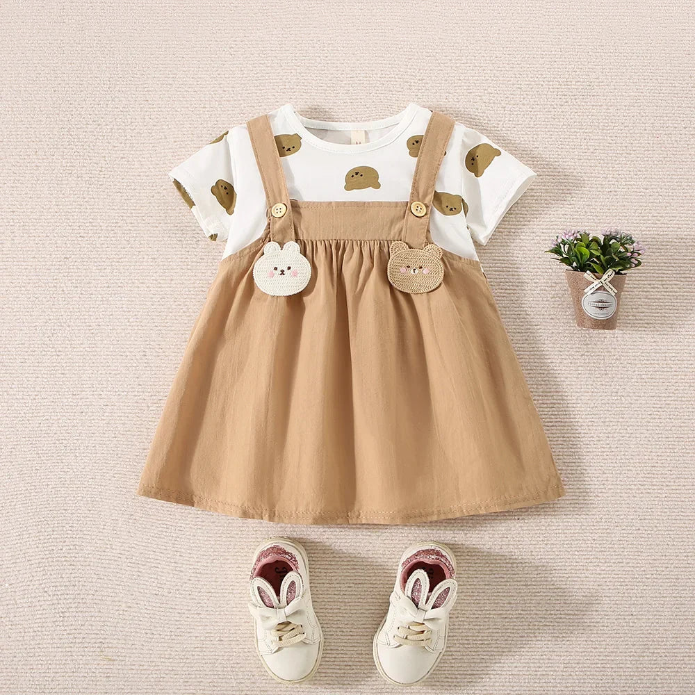 Vestido Hazel - Algodão com Estampa de Urso de Pelúcia