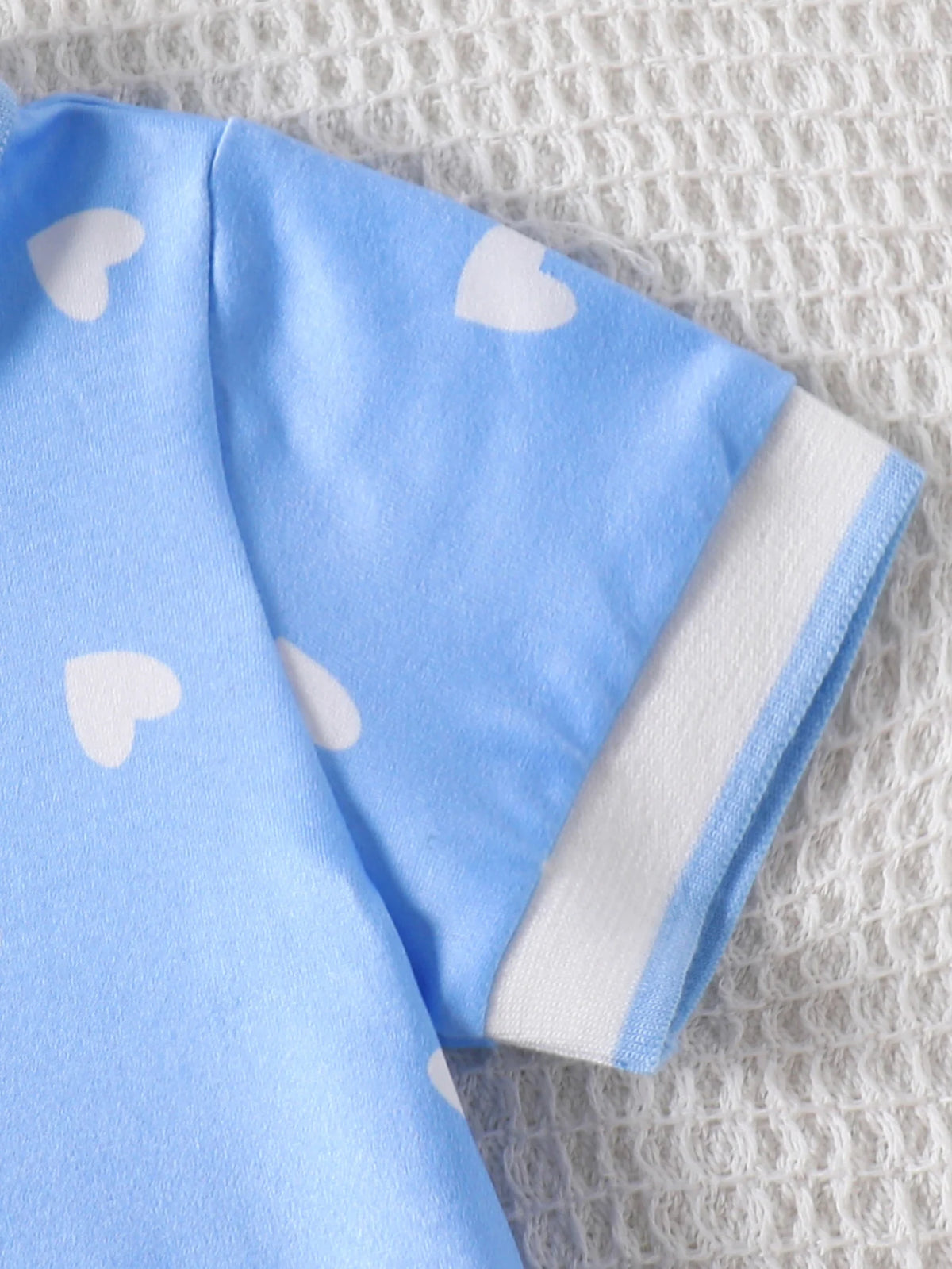 Vestido Blair - Gola Polo Azul Plissado com Coração Branco