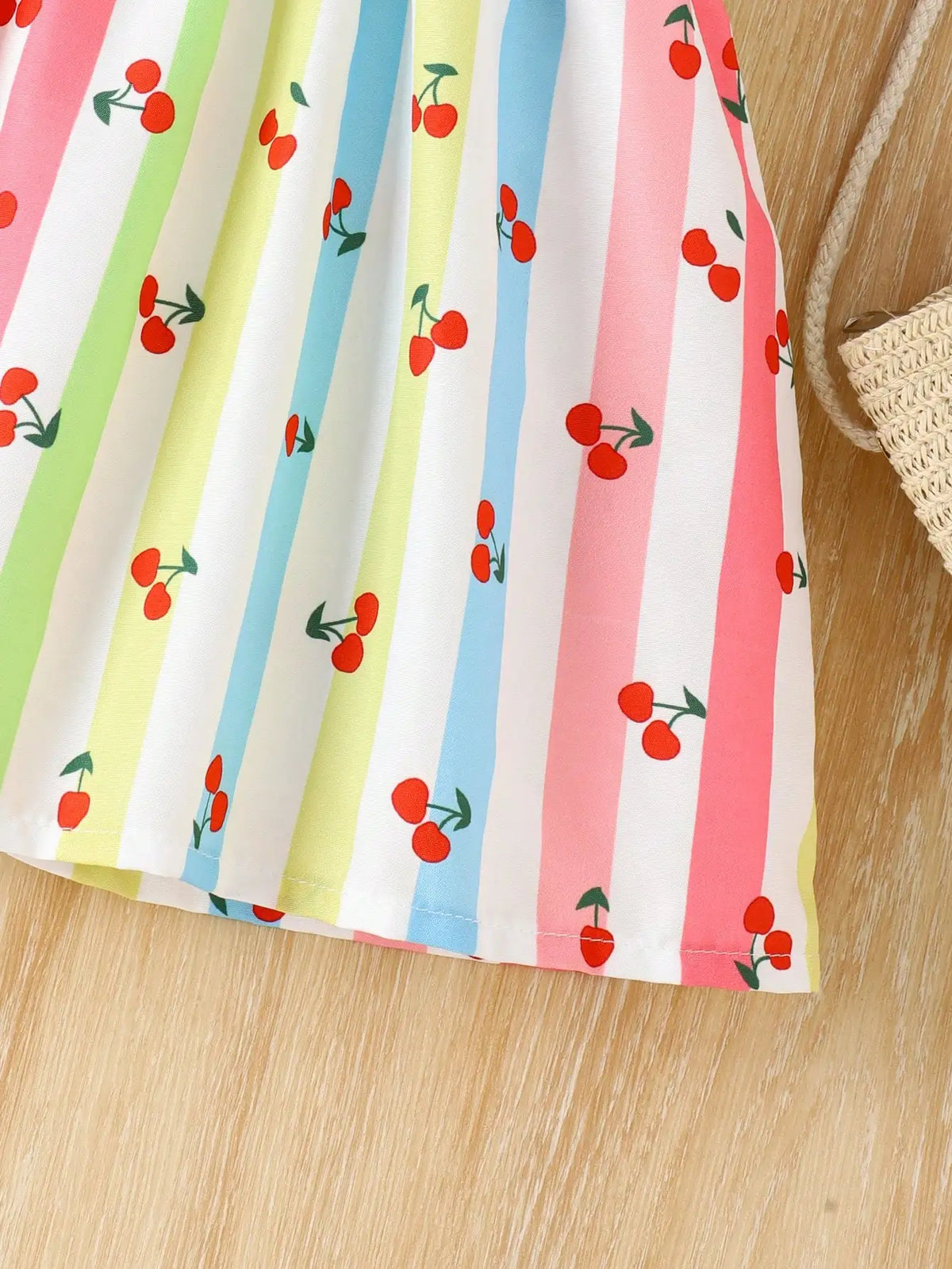 Vestido Antoinette - Listras Rosa com Laço de Fita