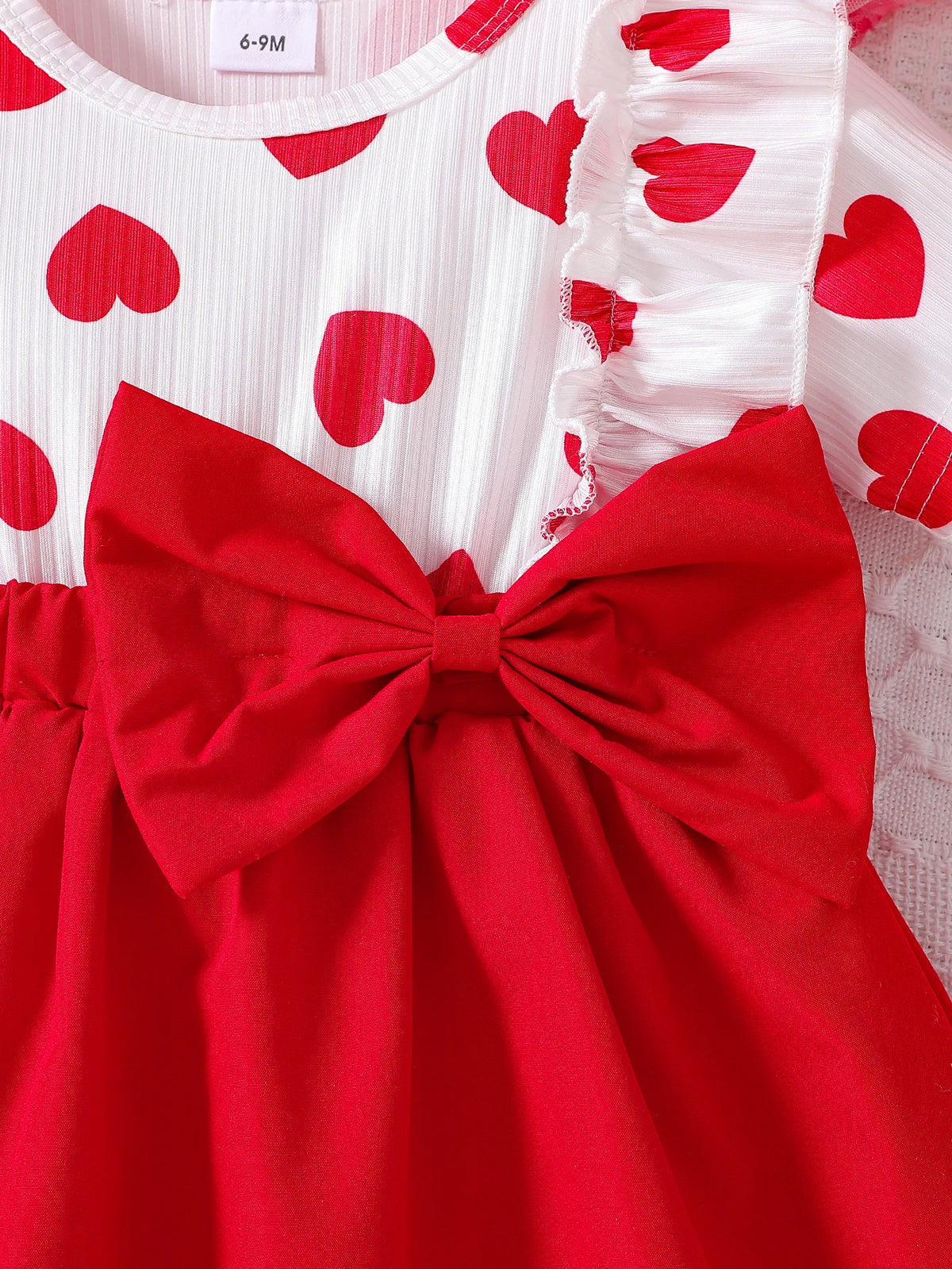 Vestido Amora - Estampa de Coração Com Babado