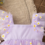 Vestido Julia - Estampa Margarida Em Malha Rosa