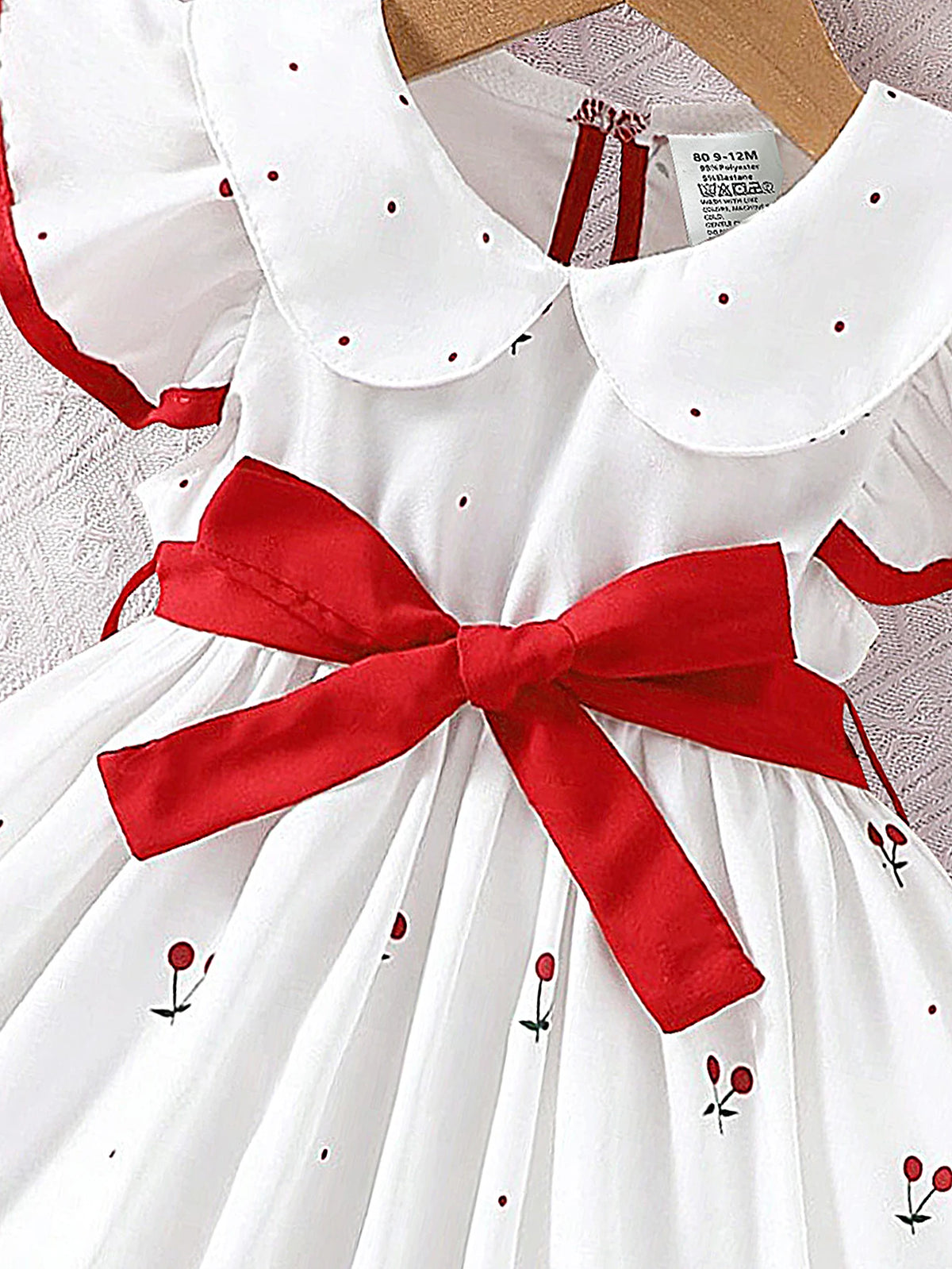 Vestido Julieta - Floral Bordado Com Manga Bufante E Laço