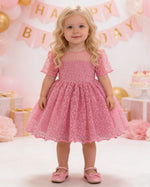 Vestido Adelaide - Renda Francesa com Tule e Flores 3D