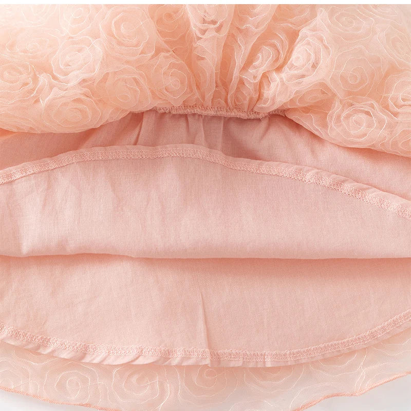 Vestido Letícia - Tule Princesa com Renda e Laço de Cetim