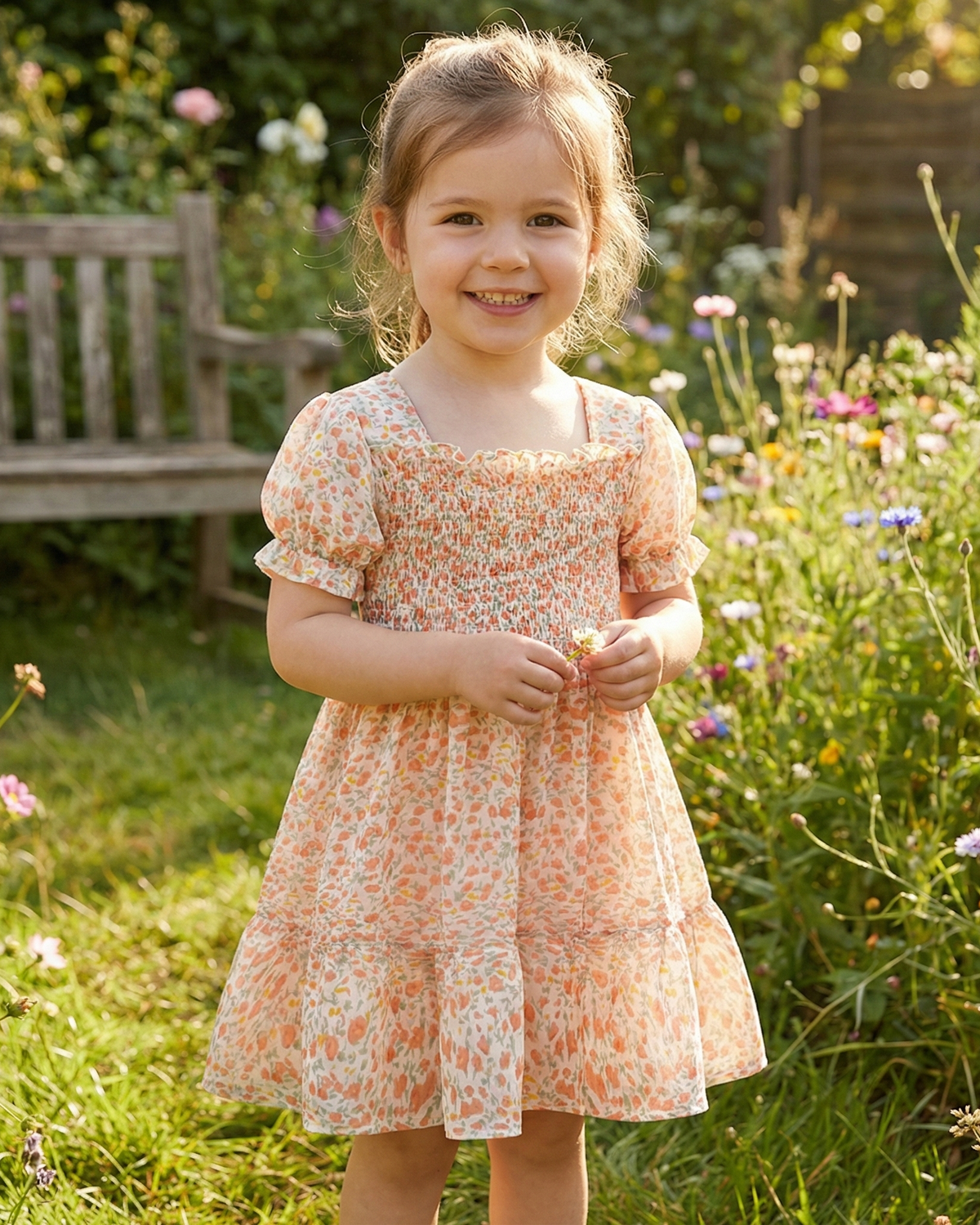 Vestido Amélia - Estampa Floral Princesa com Saia Rodada