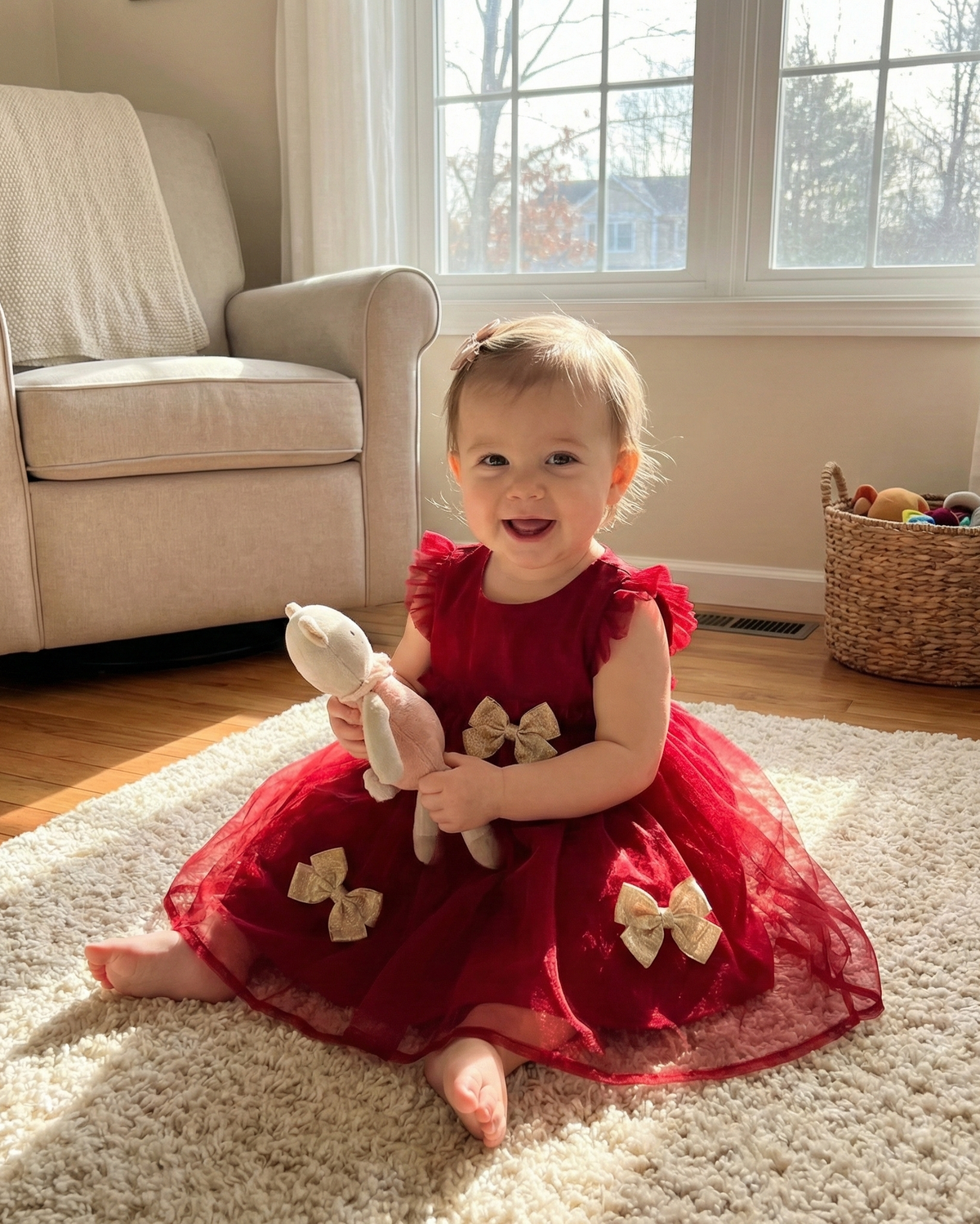 Vestido Helena - Tule Nuvem com Manga Bufante