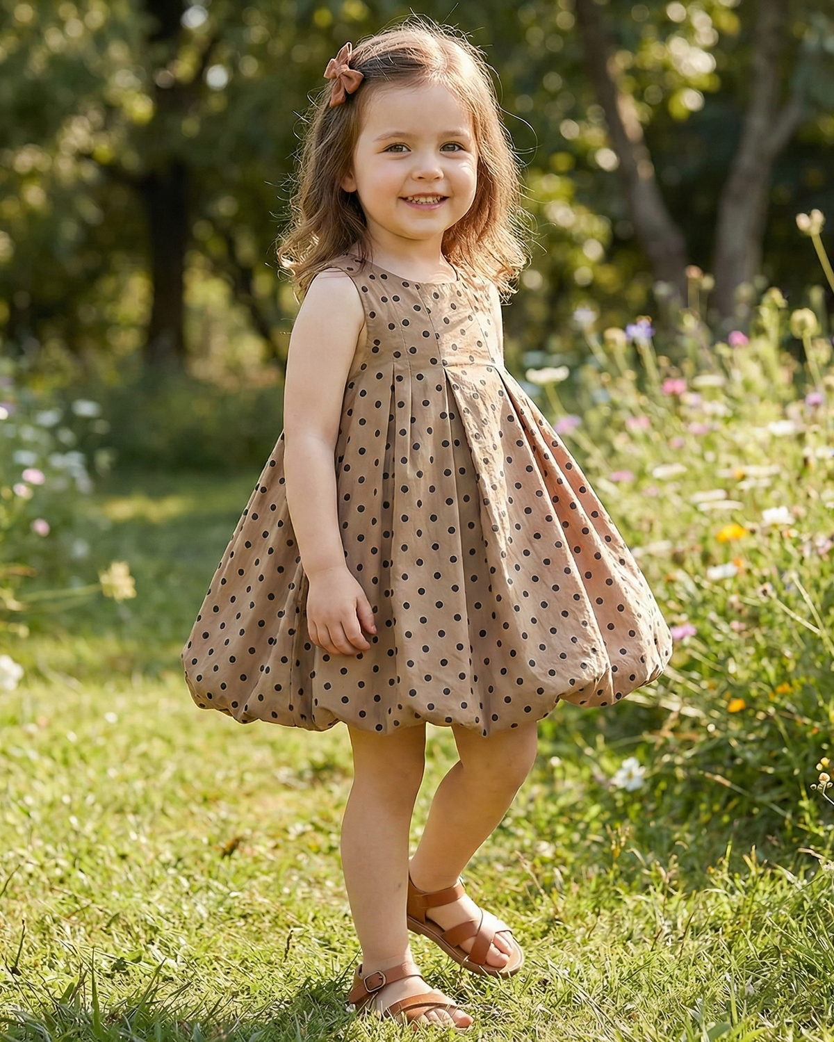 Vestido Louise - Poás Retrô Com Laço E Saia Godê