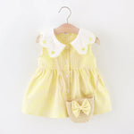 Vestido Mabel - Xadrez De Algodão Com Renda E Gola Coração