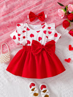 Vestido Amora - Estampa de Coração Com Babado