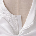 Vestido Clara - Luxo Manga Longa em Renda e Tule – Branco Clássico com Laço