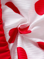 Vestido Amora - Estampa de Coração Com Babado