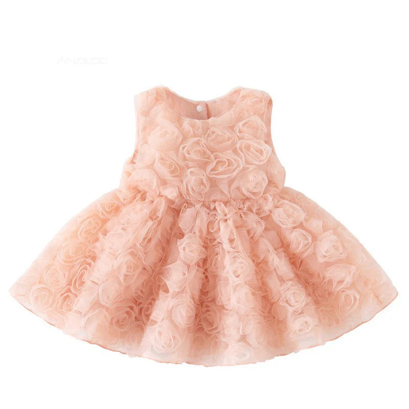 Vestido Letícia - Tule Princesa com Renda e Laço de Cetim