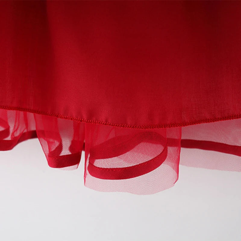 Vestido Helena - Tule Nuvem com Manga Bufante