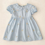 Vestido Céline - Bordado Floral com Mangas Esvoaçantes