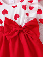 Vestido Amora - Estampa de Coração Com Babado