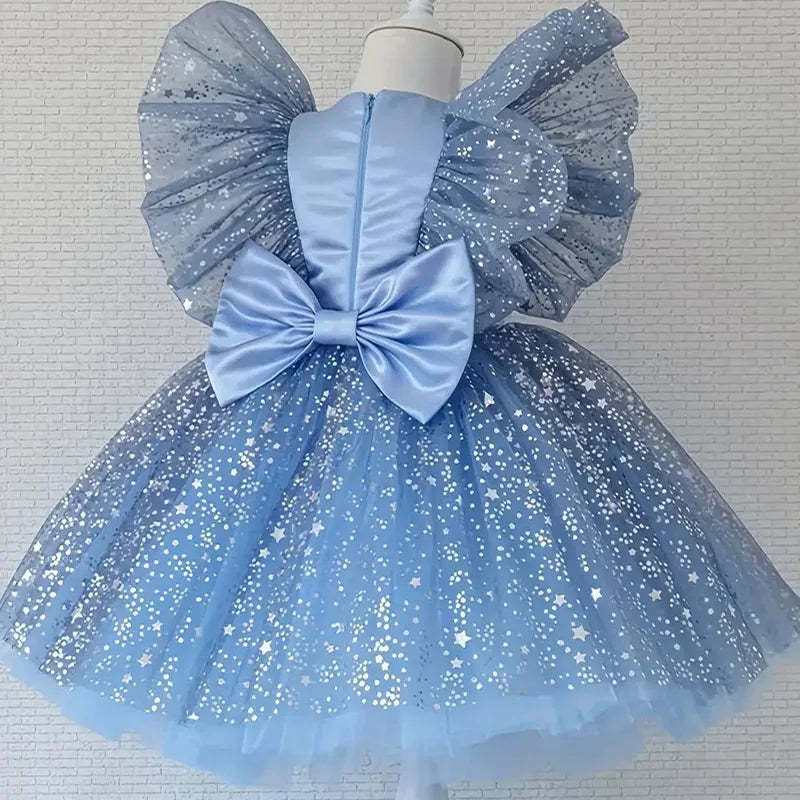 Vestido Margot - Lantejoulas Estreladas e Mangas Flutuantes