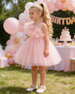 Vestido Isabella - Tule Bordado com Flores 3D e Laço de Cetim