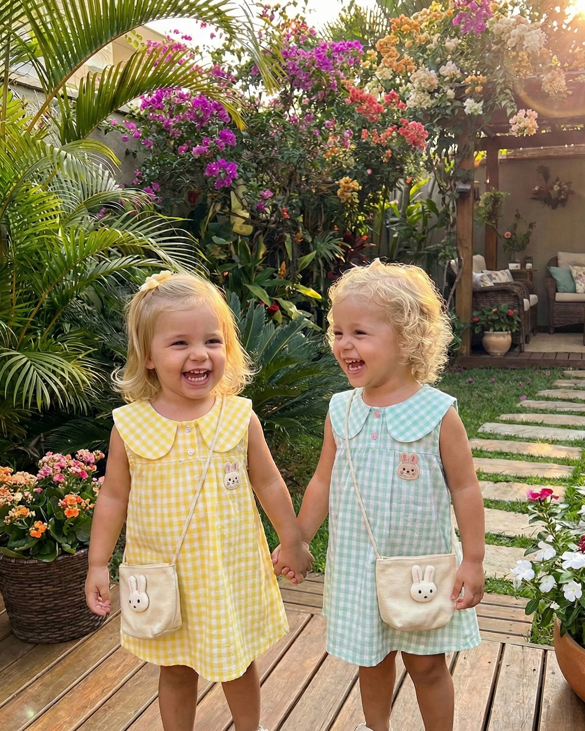 Vestido Summer - Xadrez Vichy com Gola de Boneca